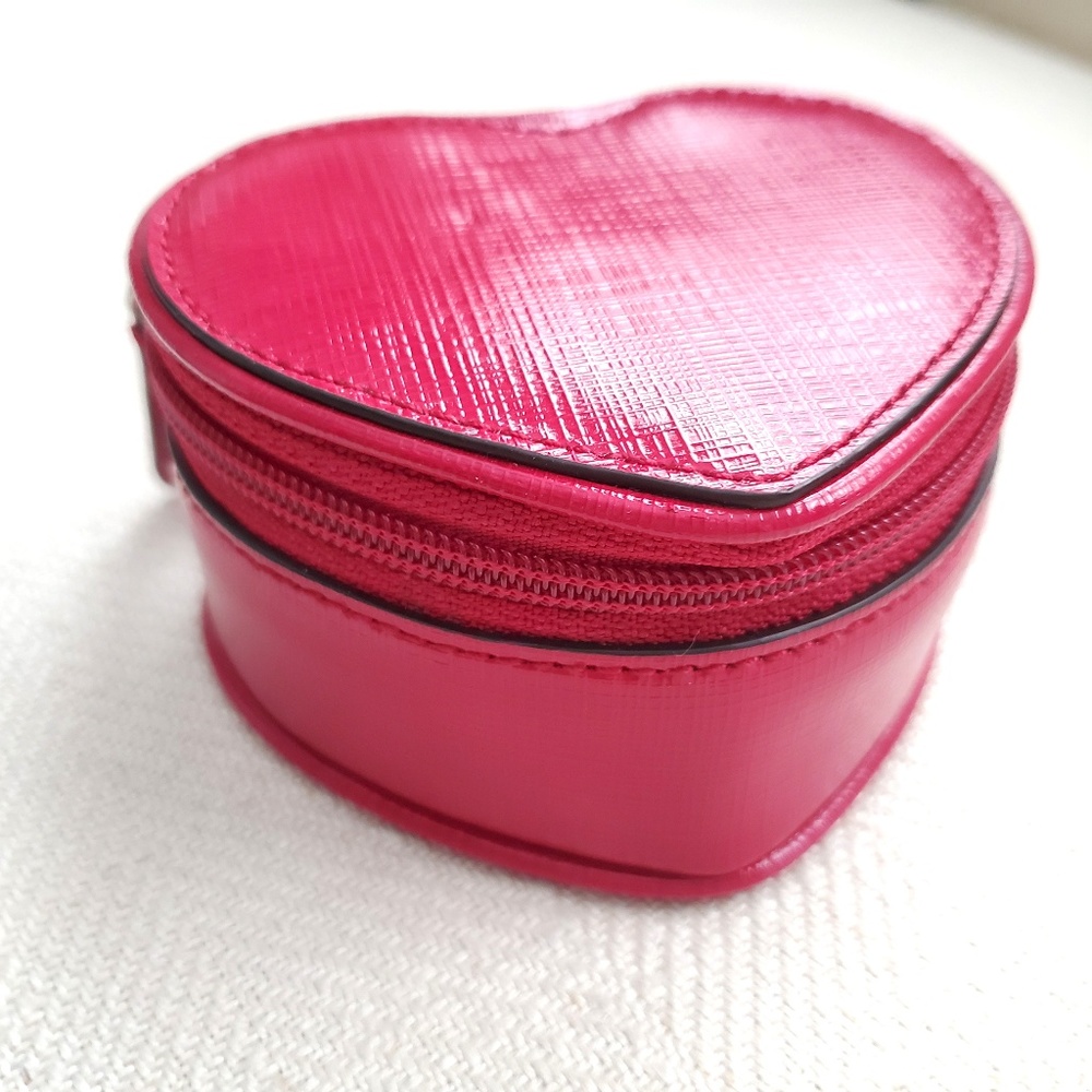 Coach Red Leather Heart-shaped Jewelry Holder